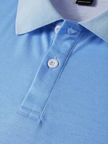 Manfinity Homme Men's Gradient Color Seagull Printed Short Sleeve Polo Shirt - Blue - View 6