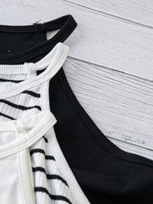 SHEIN LUNE Débardeur D'été Simple À Col En V Pour Femmes