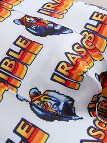 Men's Boxer Briefs With Tiger Head And Letter Print - Multicolor - View 4