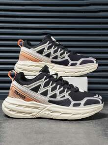 男士運動鞋跑步鞋休閒鞋透氣鞋工作鞋學生鞋訓練鞋戶外鞋 - 黑色 - 查看 1