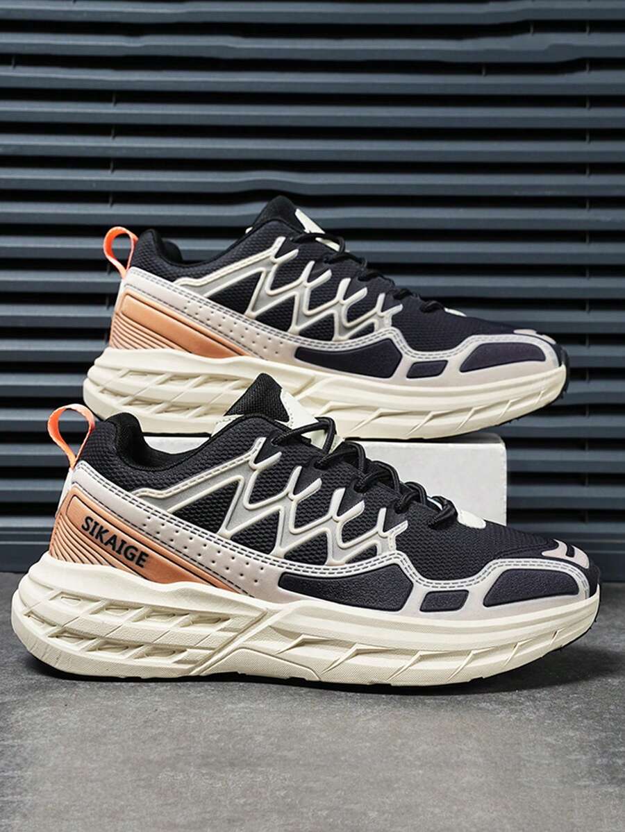 男士運動鞋跑步鞋休閒鞋透氣鞋工作鞋學生鞋訓練鞋戶外鞋 - 黑色 - 查看 1