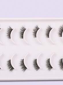 Himirell 10 对猫眼效果半长假睫毛，增强眼睛大小，适合节日、度假、约会等场合化妆条睫毛、睫毛、睫毛、假睫毛 - 黑色 - 查看 5