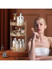 Rotating Makeup Organizer, High-Capacity Bathroom Organizer Countertop Skincare Perfume Cosmetics Organizer,Room,Home,Bedroom,Bathroom,House,Pink Room,Living Room Decor,Travel Stuff,Gift Bag,Gifts For Mom,Dad,Men,Friends,Teacher,Birthday,Wedding,Desk,Shelves,Accessories,Gift Boxes,Funny Gift,Storage