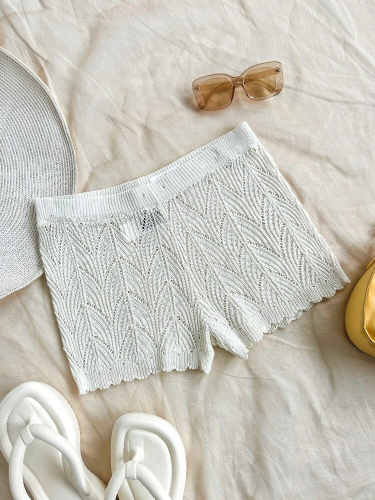 Women's Plus Size Casual And Beachy Designer Knit Sweater Shorts