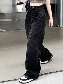 DAZY 女士簡約風格休閒牛仔褲