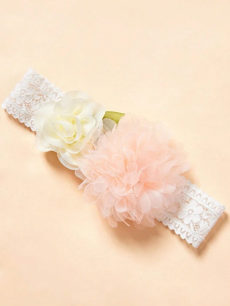 Newborn Baby Girl Elegant Style Peter Pan Collar Long Sleeve Waist Tie Dress With Headband 2pcs/Set