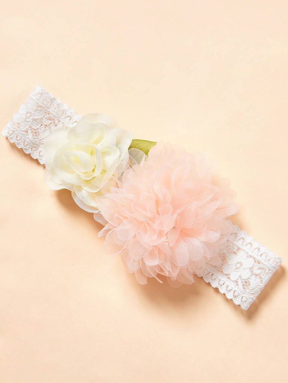 Newborn Baby Girl Elegant Style Peter Pan Collar Long Sleeve Cinched Waist Dress With Headband 2pcs/Set