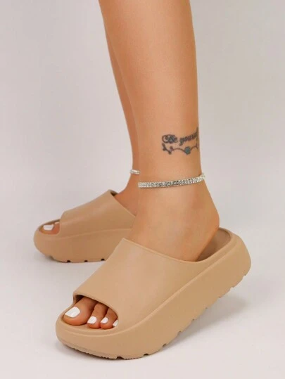 pueenb Hàng mới đến Đúng mốt Của phụ nữ Màu thuần Chóp giầy mở ra Thể thao Dép đi trong nhà , Dày Chống trượt Nền tảng Trong nhà/Ngoài trời Giải trí Dép xăng đan , Của phụ nữ