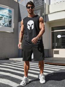 SHEIN Manfinity Homme Pantalones Cortos Casuales Para Hombres De Talla Grande Con Bolsillo Volcado Y Color Sólido - Negro - Ver 5