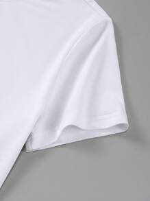INAWLY Loose-Fit Short Sleeve T-Shirt With Letter Print Graphic Tees Women Tops - White - View 4