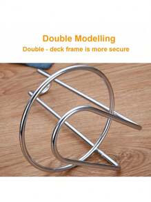 1pc Portable Stainless Steel Soup Ladle Holder For Western Style Cooking, Single Circular Hot Pot Ladle Rack Spoon Shelf, One-Side Shared Chopstick Cutlery Storage Rack, Kitchen Utensil Organizer, Punch-Free Countertop Dish Drainer Drying Rack With Removable Tray - Silver - View 7