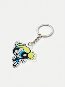 THE POWERPUFF GIRLS X SHEIN Acrylic Bubbles Cartoon Pattern Keychain Bag Pendant - Multicolor - View 3