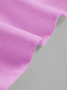 Soleia Solid Color Twist Knotted & Hollow Out Square Neck Women's Top - Mauve Purple - View 3