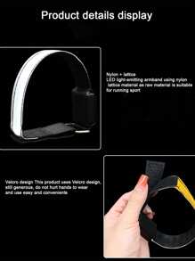 1pc LED Light-Up Armband With Replaceable Battery, Night Running Safety Signal Lamp Reflective Armband Foot Ring, Powered By 2 CR2032 (Batteries Included) - Multicolor - View 5