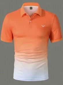 Manfinity Homme 男士漸變鳥印花短袖polo衫