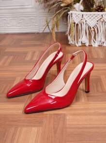 Fashionable Women's High Heel Shoes - Red - View 5