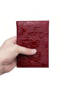 1個浮雕護照套,旅行袋護照錢包,旅行用品組織器。3d玫瑰浮雕護照套,帶sim卡插槽和疫苗護照套,纖薄護照保護器,旅行用品。1個旅行袋護照和疫苗護照組合,男女通用纖薄旅行用品護照錢包保護套,pu皮革護照套,適用於旅行,戶外,出差,飛行,度假,防水攜帶便攜式多功能護照套 - 酒紅色 - 查看 2