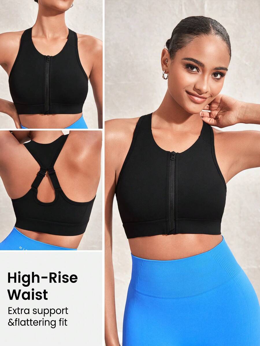 Lifespree Women's Sports Underwear, Shaping Running Beauty Back Bra, Yoga Vest, Moisture Wicking Fitness Top - Black - View 1