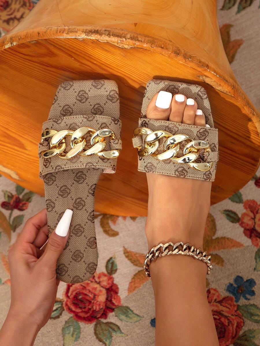 Dép xỏ ngón đế vuông đế bằng nhiều màu sắc phong cách ngày lễ gợi cảm, dép xỏ ngón đế bằng thời trang cho nữ, giày mùa hè thường ngày thanh lịch, cỡ lớn - Nhiều màu - Xem 1