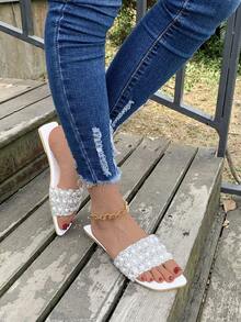 Mới Của phụ nữ Giày dép , Quý cô Dép xăng đan , Bằng phẳng Thể thao Gió Và Giải trí Giày dép , Đối với - trắng - Xem 5