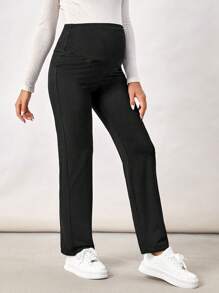 SHEIN Maternity High Waist Trousers - Black - View 6