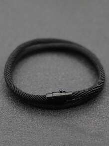 Minimalist Rope Bracelet Female Double Layer Survival Bracelet Hand Accessories Friendship Bracelet Gift - Black - View 3