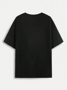 HARRY POTTER X SHEIN Plus Cartoon And Letter Graphic Drop Shoulder Tee, For Summer - Black - View 2