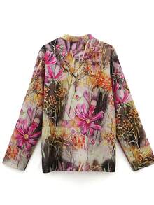 Đúng mốt Hoa Của phụ nữ Áo sơ mi - Nhiều màu - Xem 2