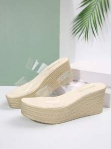 Của phụ nữ Nền tảng Dép quai hậu , 2024 Mùa hè Hàng mới đến , Chóp giầy mở ra Cao gót Và Dày Đáy , Giải trí Và Đúng mốt - Trong sáng - Xem 4