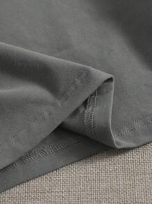 SHEIN EZwear 3件裝純色修身圓領短袖T恤 - 深灰色 - 查看 5