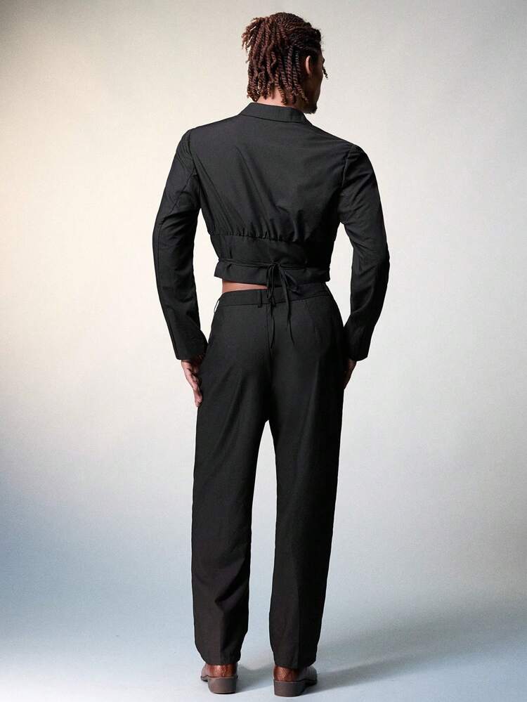 Men's Solid Color Woven Casual Suit