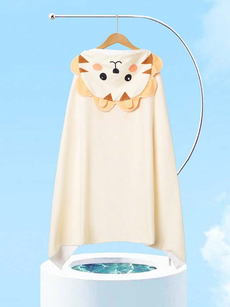 Baby Girl Cartoon Printed Hooded Swimwear Cover-Up