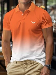 Manfinity Homme 男士漸變鳥印花短袖polo衫