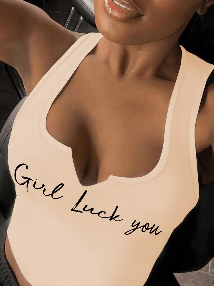 Plus Size Women's Printed Short Tank Top