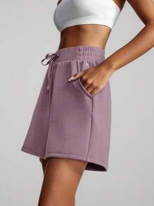 GLOWMODE Quần short Bermuda SoftSerene Modal có túi điều chỉnh được, mặc hàng ngày, mặc đi chơi mùa hè - Elderberry - Xem 7