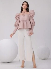 Modelyn Women Blouses - Berwarna merah muda - View 4