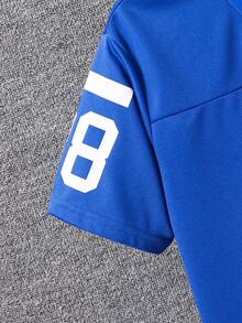Teen Boy Bull Head & Number Print T-Shirt - Royal Blue - View 3