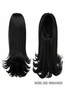 Drawstring Ponytail Extension 12 Inch Short Curly Wig Pony Tail Hair Extensions For Women Girls High Heat Resistant Synthetic Fiber Fake Hairpieces-Black,Looks Natural Like