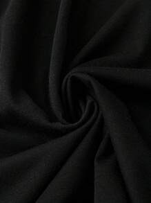 EMERY ROSE 休閒向日葵圖案寬鬆女式短袖圓領連衣裙，適用於夏季保持美麗 - 黑色 - 查看 5