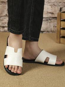 男士涼鞋2024全新外穿防臭柔軟防滑耐磨沙灘鞋夏季休閒戶外人字拖 - 白色 - 查看 5