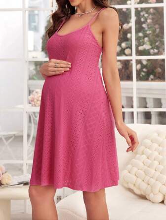 拼色蕾丝拼接自系带孕妇睡裙，妈妈哺乳睡衣裙