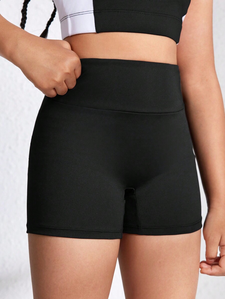 SHEIN Tween Girls Yoga/Exercise Shorts, Skin-Friendly Breathable ...