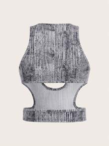 SHEIN ICON Women's Hollow Out Cropped Y2k Tank Top - Multicolor - View 3