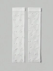 SHEIN Belle 1pair Elegant And Luxurious Pearl/Shell Arm Cuff For Women, Suitable For Wedding - Beige - View 6