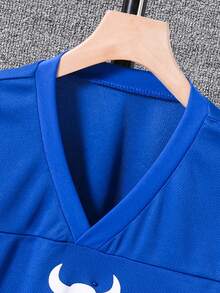 Teen Boy Bull Head & Number Print T-Shirt - Royal Blue - View 6