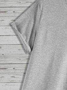 Manfinity Homme Men's Slogan Printed Short Sleeve T-Shirt - Grey - View 6