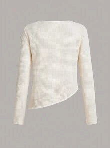 SHEIN Sports Solid-Colored Asymmetrical Hem T-Shirt