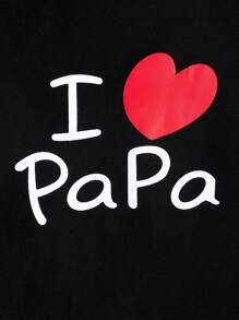 Spring/Summer Baby Girl 'i Love Mom & Dad' Romper Set, 2pcs - Black - View 3