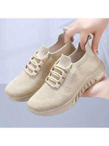 Zapatillas deportivas para mujer, cómodas y transpirables, suela suave antideslizante, ligeras, asequibles, para primavera, verano y otoño, color khaki