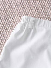 SHEIN Baby Boy Casual Elastic Waist Solid Color Pants With Pockets, Suitable For Spring And Summer - Multicolor - View 3